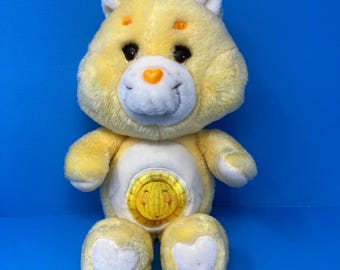 Kenner Care Bears Plush 13 inch Yellow Funshine Bear Vintage 1983 Smiling Sun