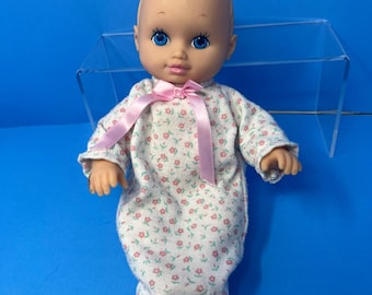 Bambola da bagno Lauer Toys Water Baby, 9 pollici, 1991, vintage, occhi azzurri, capelli biondi.
