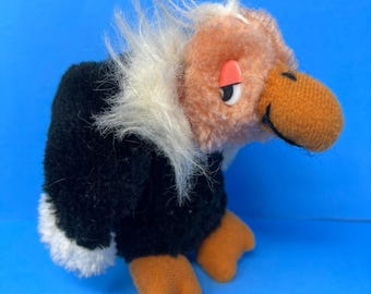 Wallace Buzzy The Buzzard Plush 6 Inch Black Vintage 1982 Vulture Buzzard OnDuty