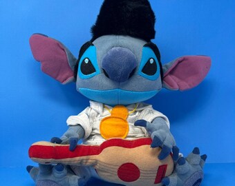 Peluche Disney blu Elvis Presley Lilo & Stitch Peluche Rock N Roll Chitarra Esclusiva