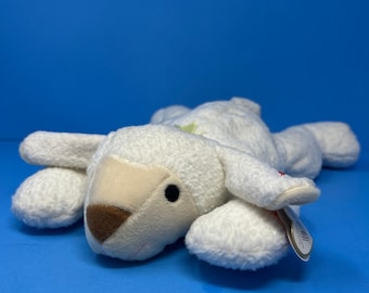 Peluche Ty Pillow Pals Baba, pecora bianca da 13 pollici, vintage 1996.
