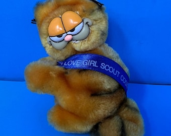 R Dakin Garfield Plush 4 inch Orange I Love Girl Scout Cookies Vintage 1981