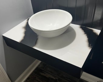 Bathroom Vanity,Countertop,Floating Bathroom shelf,Vessel sink shelf,Tabletop,Desktop,Epoxy Bathroom vanity,Floating shelves