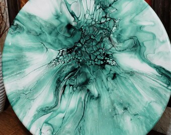 Handcrafted Resin Lazy Susan – Abstract Fluid Art