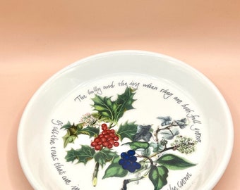 2 Portmeirion Christmas Holly and Ivy 1995 Two Rare Small Dishes By Anny Cooper - Willis made in Britain
