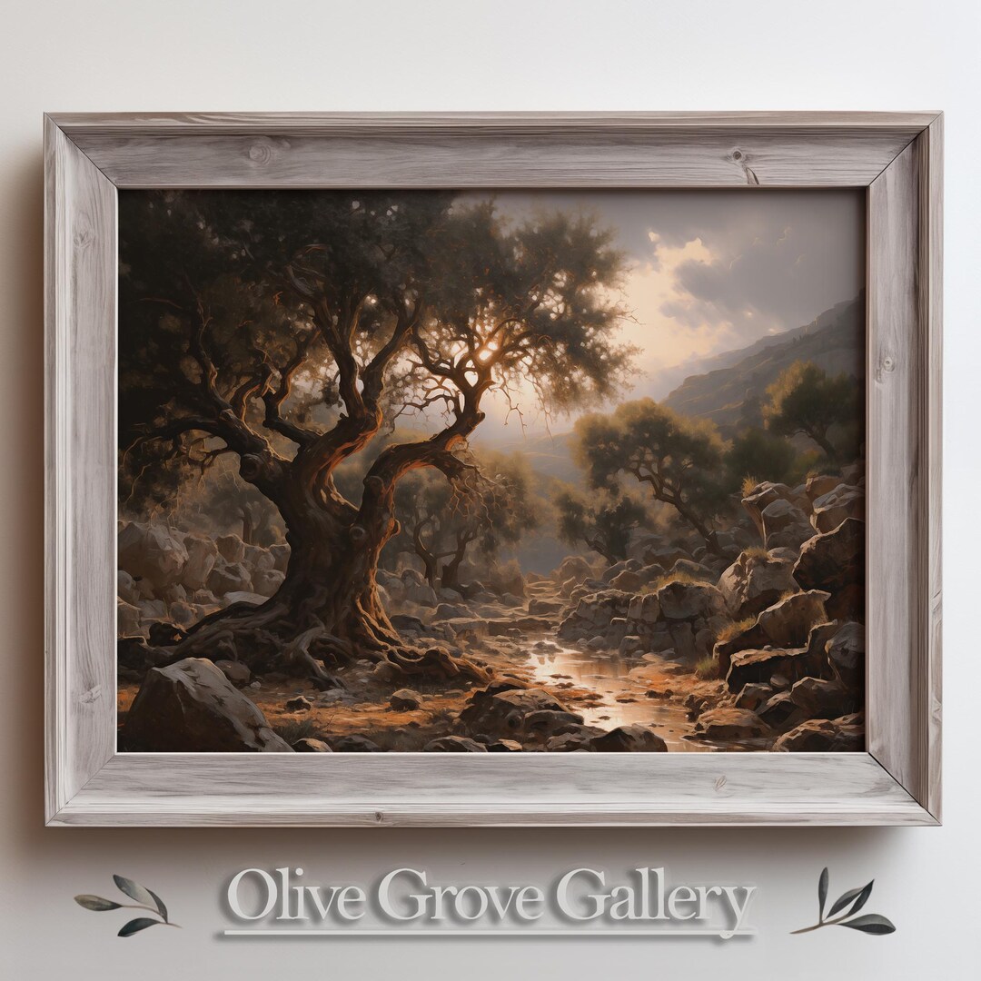 Ancient Mediterranean Olive Tree Wall Art | Scenic Nature-inspired ...