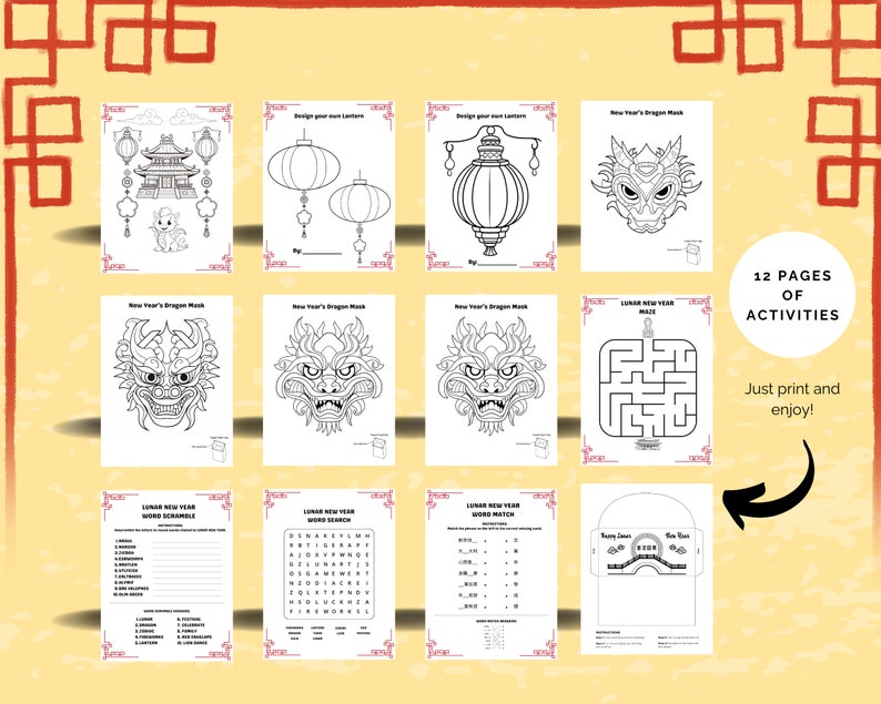 Chinese New Year Printable, Lunar New Year Activity Bundle, Year of the ...