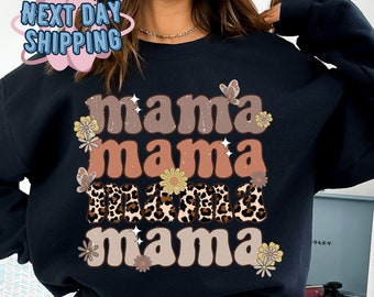 Floral Mama Sweatshirt, Mother's Day Gift, Retro Mom Sweatshirt, Wildflowers Mama Sweatshirt, Gift for New Mom, Pregnancy Gift, Birthday Mom