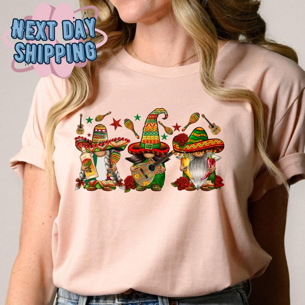 Mexican Gnomes Shirt, Happy Cinco De Mayo, Mexican T-Shirt, Fiesta Shirt, Mexican Friends Shirt, Down To Fiesta Tee, Festival Shirt