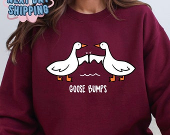 Goose Sweatshirt, Goose Bumps, Silly Goose Hoodie, Funny Sweatshirt, Fist Bump,Gift for Goose Lover,Couple Matching,Funny Best Friends Sweat