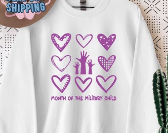 Military Childs Month Sweatshirt, Military Kids Awareness, Military Childs Support Gift, Military Kids Hoodie, Purple Up Military Sweatshirt