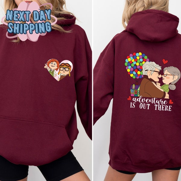 Disney Carl And Ellie Adventure Is Out There Sweatshirt, Personalized Couple Hoodie,Disney Honeymoon Gifts, Disney Couple Tee,Disney T Shirt