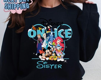 Custom Disney Family Sweatshirt, Customized Disney Gift,Disney Vacation Sweatshirt,Epcot Sweatshirt,Disney Princess On Ice,Disneyland Hoodie