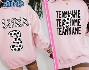 Personalized Soccer Family Sweatshirt, Custom Soccer Mama Hoodie, Matching Family, Game Day, Sports Sweater,Soccer Alphabet,Team Name