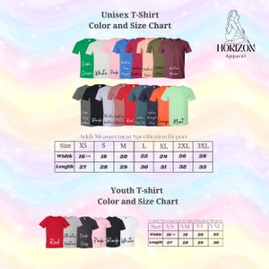 a women's t - shirt sizes chart with different colors