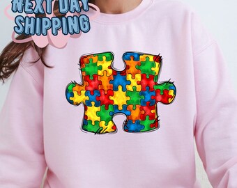 Autism Mom Sweater, Colorful Autism Puzzle Sweat, Autism Sweater, Puzzle Hoodie, Autism Puzzle Hoodie, Autism Awareness Sweat, Proud Mom