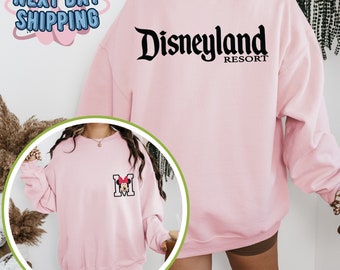 Sweat-shirt personnalisé Disneyland Resort, t-shirt Disney Forever, t-shirt Disney World, sweat à capuche familial assorti, pull L'endroit le plus heureux sur terre