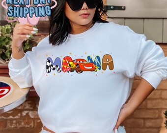 Sweat maman voiture Disney, sweat à capuche maman Disney, pull dessin animé, cadeau fête des mères, t-shirt Certains jours, je le rock, amateur de voitures, t-shirt visite de la maternité