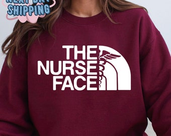 Nurse Sweatshirt, Retro The Nurse Face Hoodie, Registered Nurse Sweatshirt, Nurse Life, Gift For Nurse, Nursing School Graduation Sweatshirt