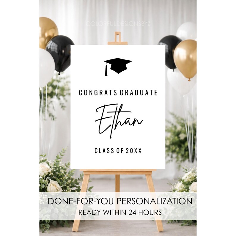Grad Face Sign Personalized Graduation Sign Printable, Congrats Graduate Sign, Custom ...