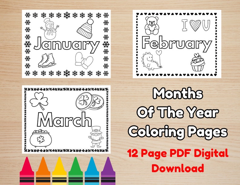 Printable 12 Months of the Year Coloring Pages for Kids Early Learning ...