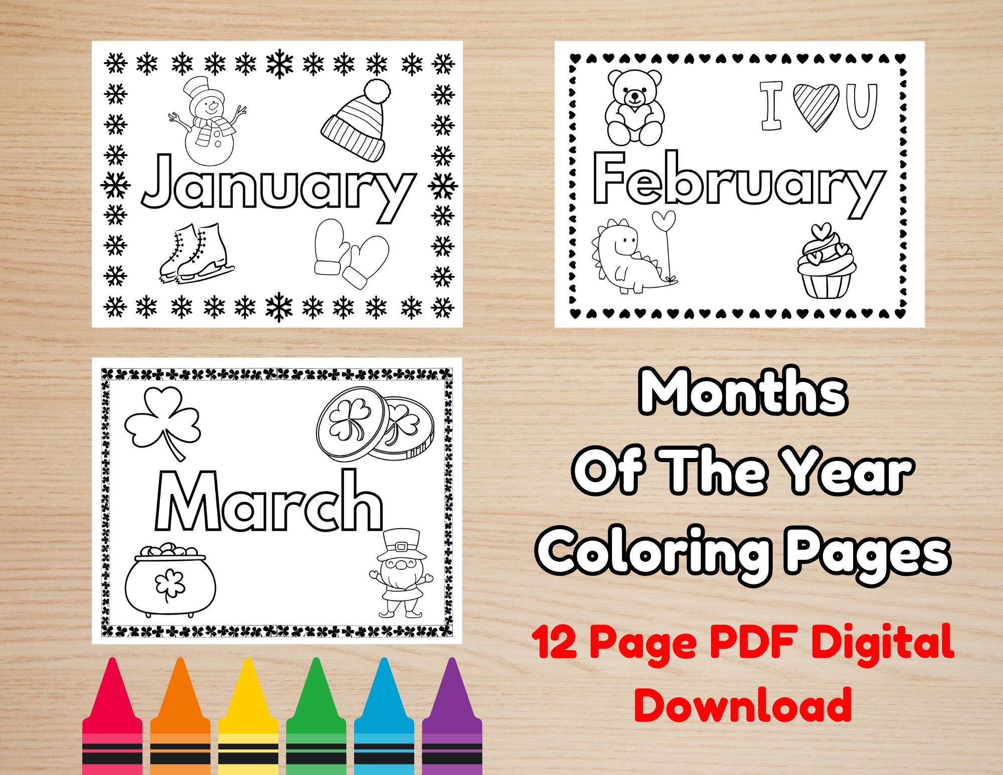 Printable 12 Months of the Year Coloring Pages for Kids Early Learning ...