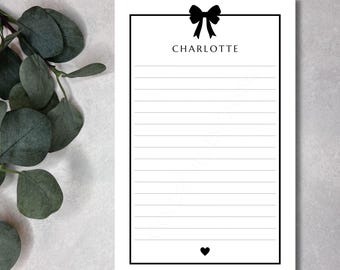 Personalized Notepad | Custom Name Notepad | Lined or Unlined | 5.5x8.5 Notepad | 50 Tear-Off Sheets | Personalized Gift