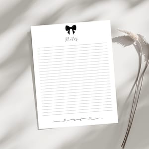 Minimalistisk anteckningssida | Utskrivbart linjerat papper | 20x28 cm PDF - Klar att skriva ut | Direktnedladdning