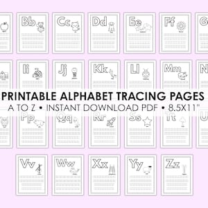 Alphabet Tracing Worksheets A-Z Printable | Preschool & Kindergarten Letter Practice | ABC Handwriting Sheets for Kids | PDF Download