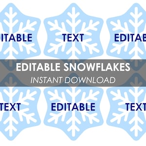 Printable Snowflake Tags | Editable Winter Labels | Classroom Name Tags | Winter Decor | DIY Snowflake Crafts | PowerPoint Instant Download