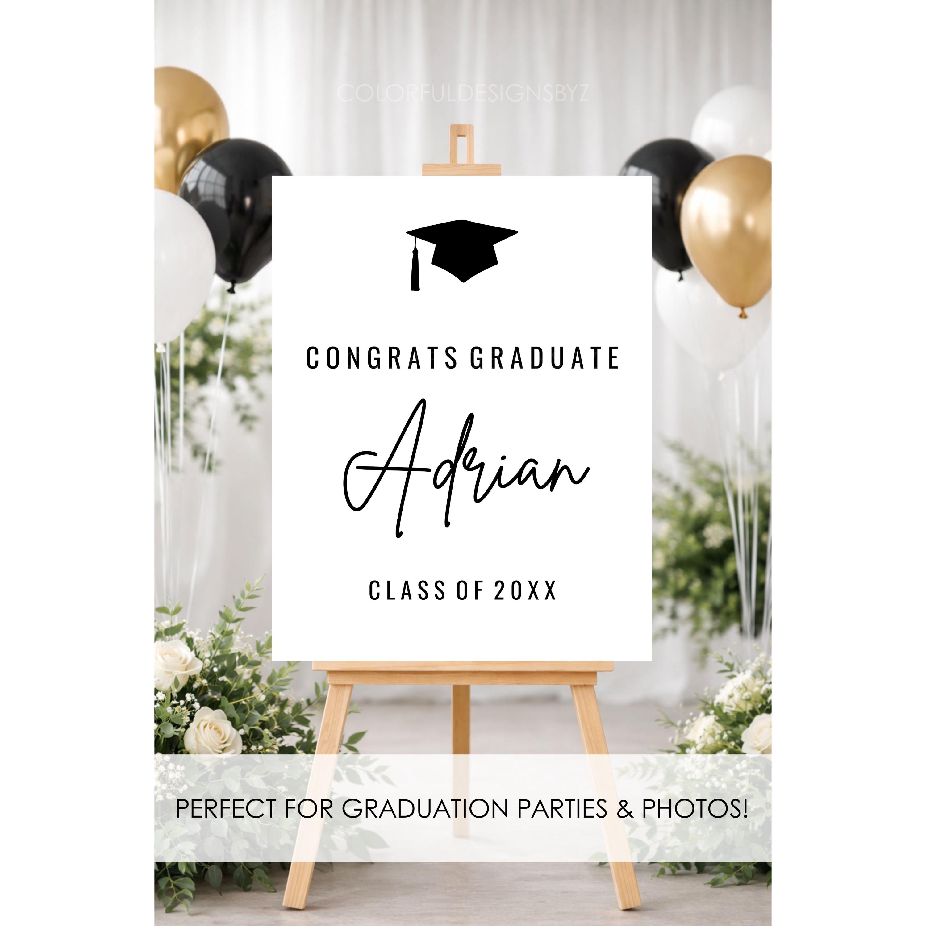 Personalized Graduation Sign Printable, Congrats Graduate Sign, Custom ...