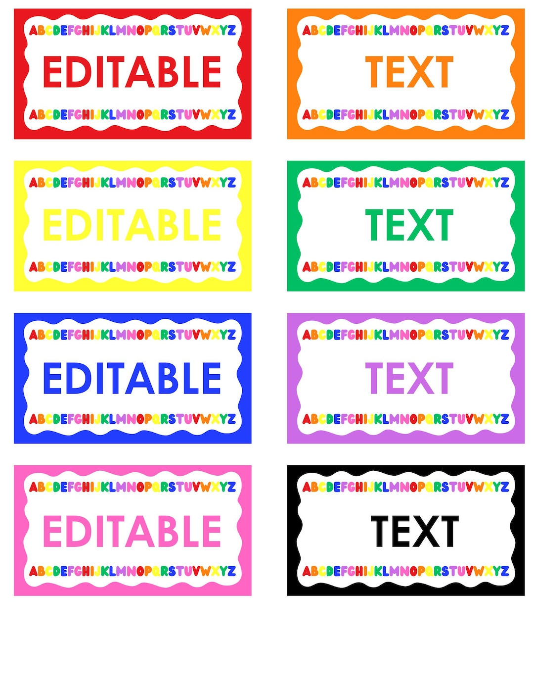 Alphabet Labels Printable Name Tags & Classroom Labels Colorful