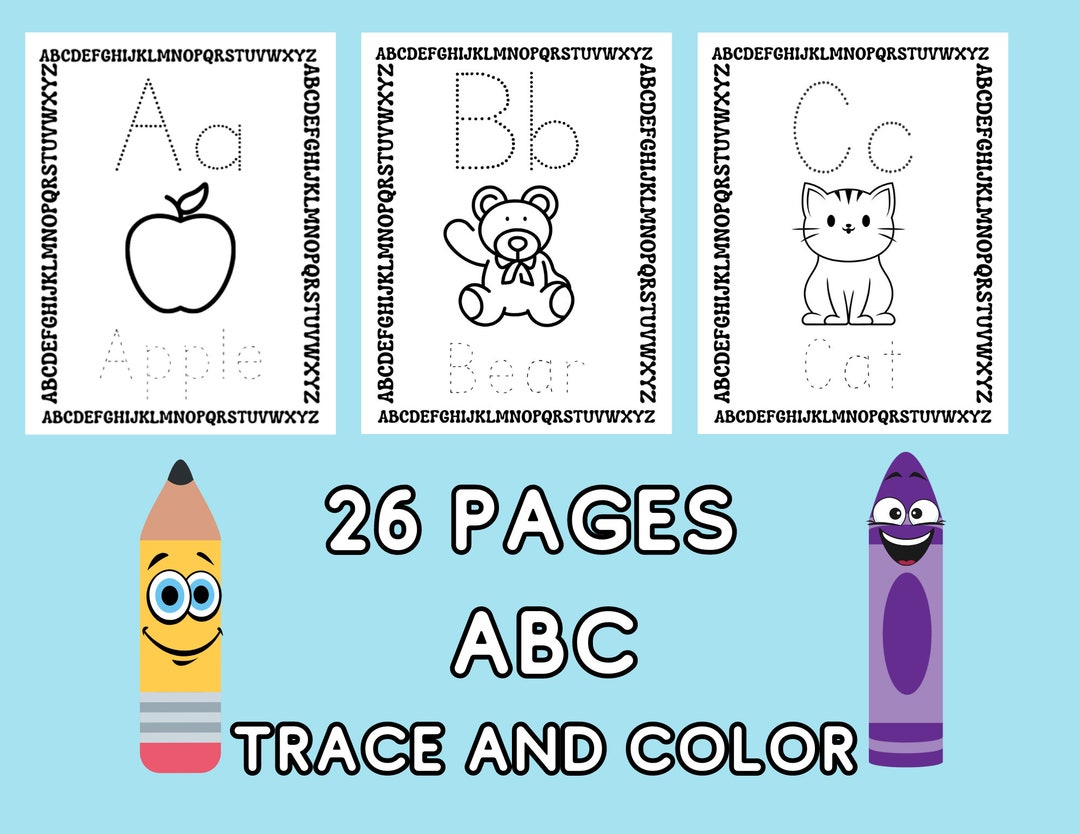 Printable ABC Trace and Color Pages great for Daycare, Preschool ...