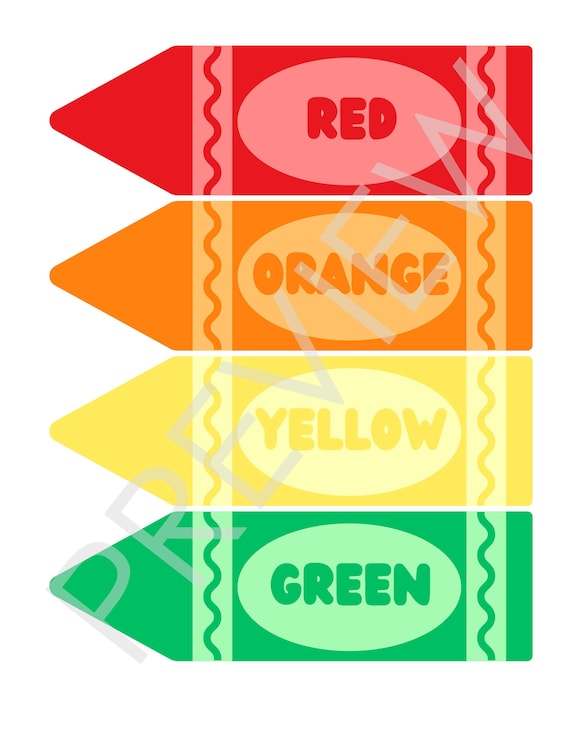 Crayon Colors Printable Display Set | 11 Colors | Educational Classroom Decor | Preschool & Kindergarten Learning | PDF Instant Download