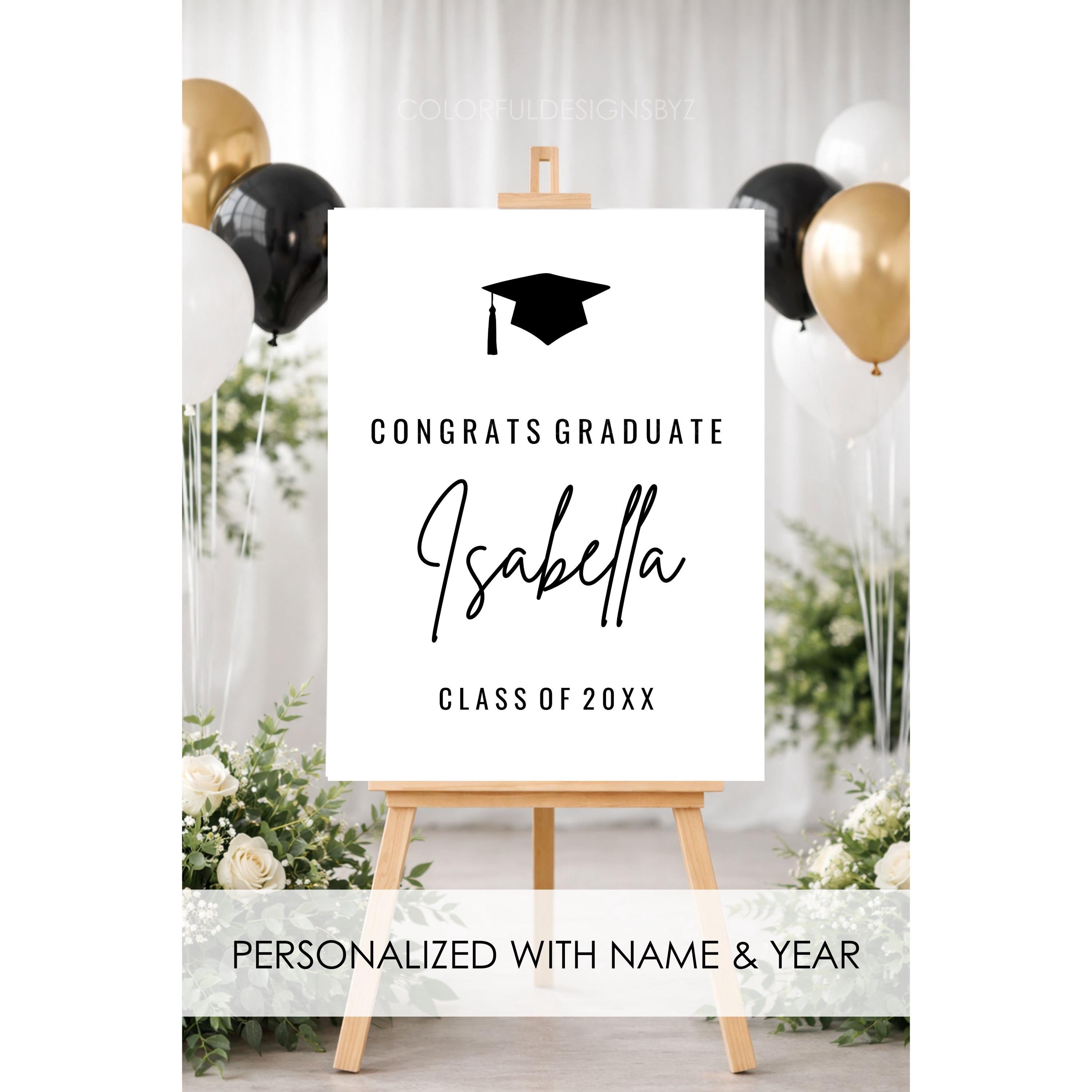 Personalized Graduation Sign Printable, Congrats Graduate Sign, Custom ...
