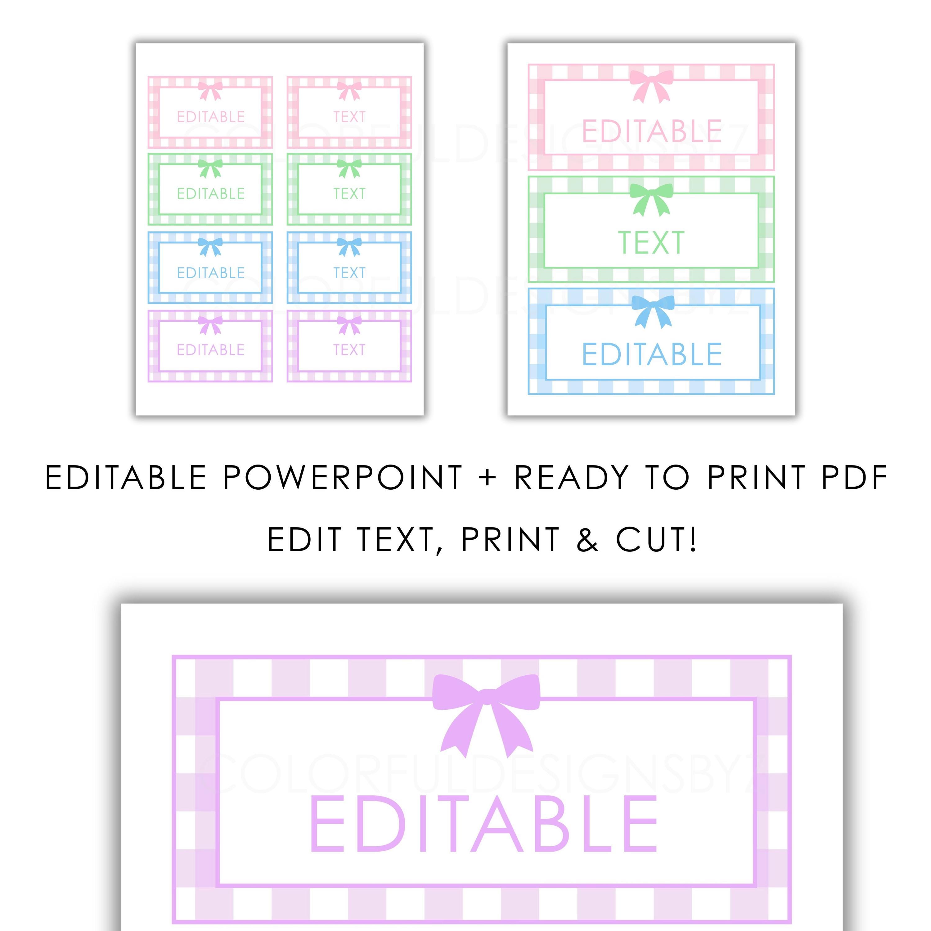 Editable Classroom Name Labels, Gingham Desk & Bin Labels Template - Etsy