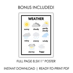 Weather Flashcards Printable | Preschool & Kindergarten Learning ...