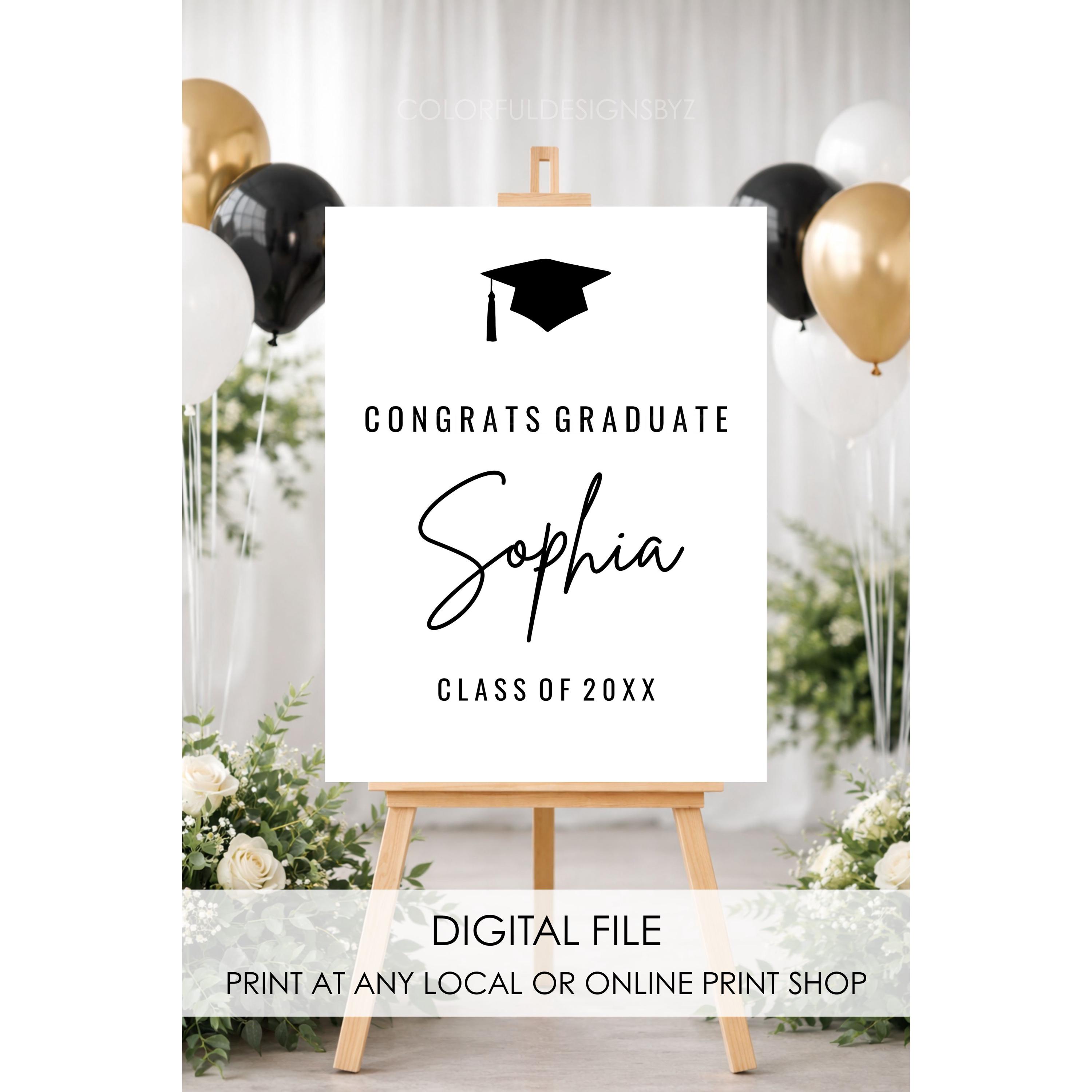 Congrats Grad Sign Personalized Personalized Graduation Sign Printable, Congrats Graduate Sign, Custom ...