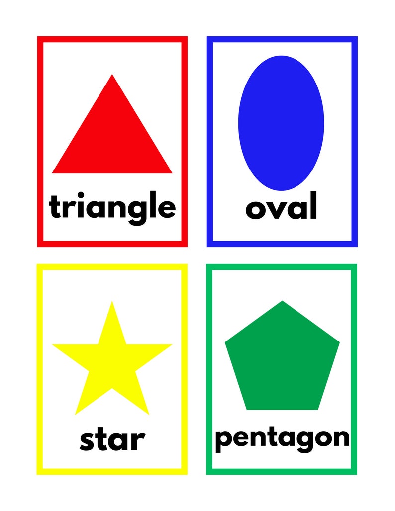 Printable Shapes Flashcards for Toddlers and Preschoolers Early ...