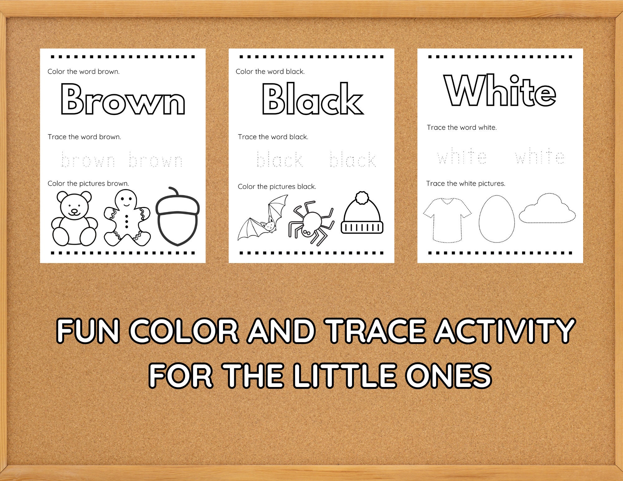 PRINTABLE Color Words Trace and Color Pages for Kids Printable Learning ...