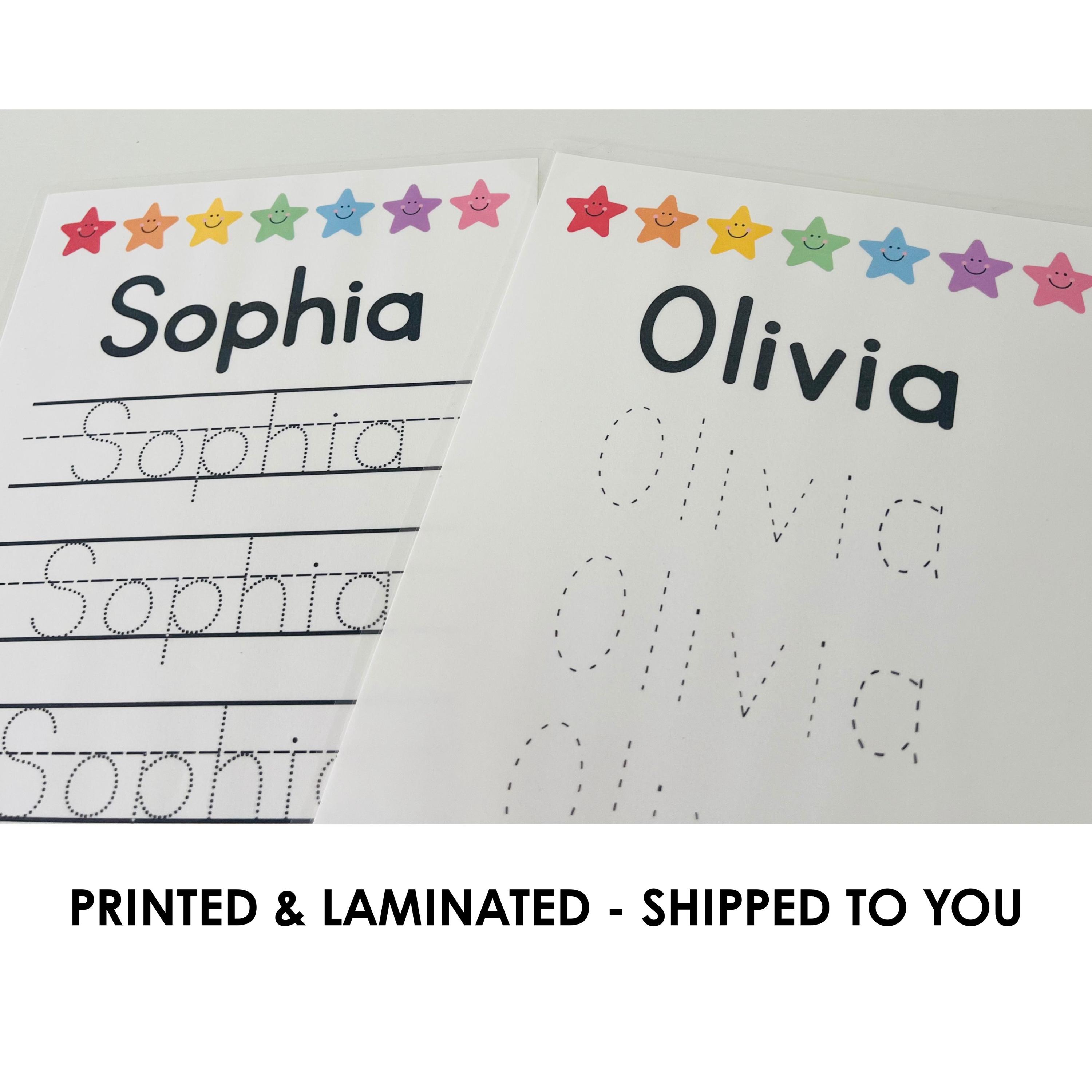 Personalized Name Tracing Worksheet Laminated Reusable Dry Erase - Etsy