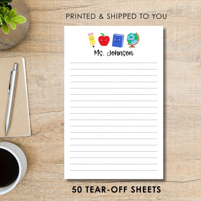 Personalized Teacher Notepad Custom Name Lined or Unlined Gift - Etsy