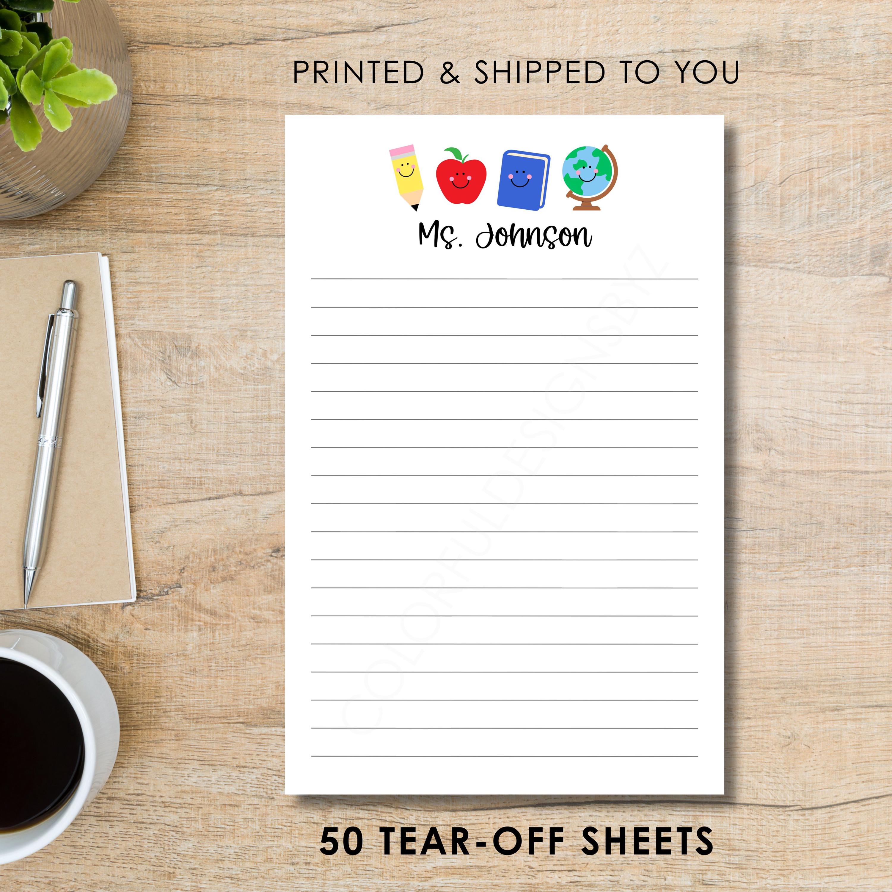 Personalized Teacher Notepad Custom Name Lined or Unlined Gift - Etsy