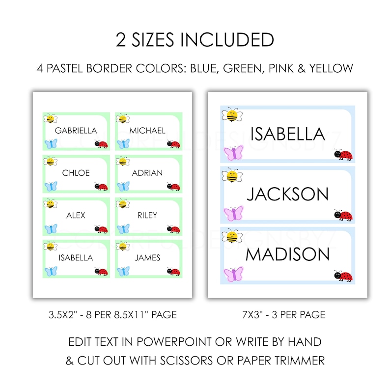 Editable Spring Classroom Labels, Butterfly Bee Bug Theme - Etsy