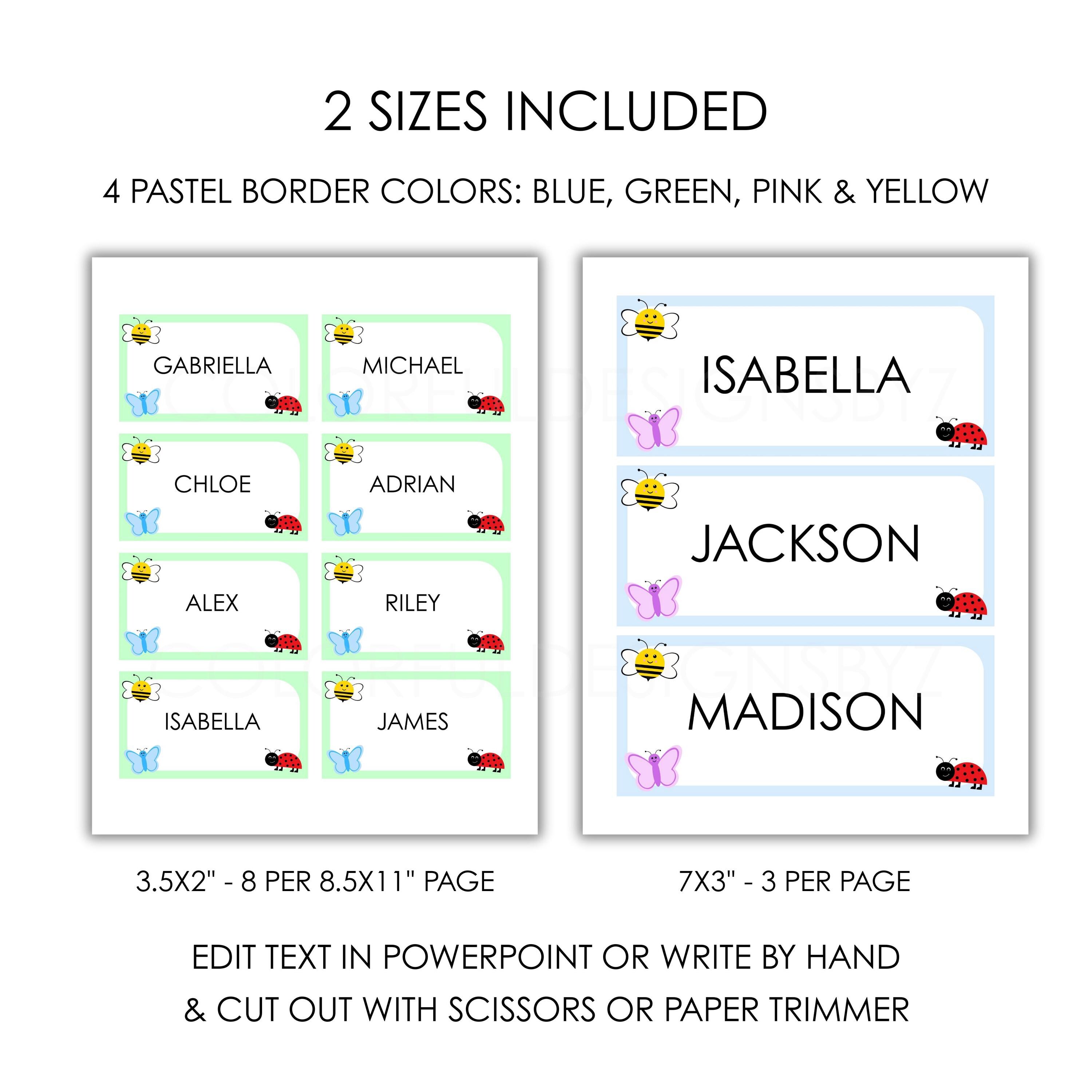 Editable Spring Classroom Labels, Butterfly Bee Bug Theme - Etsy