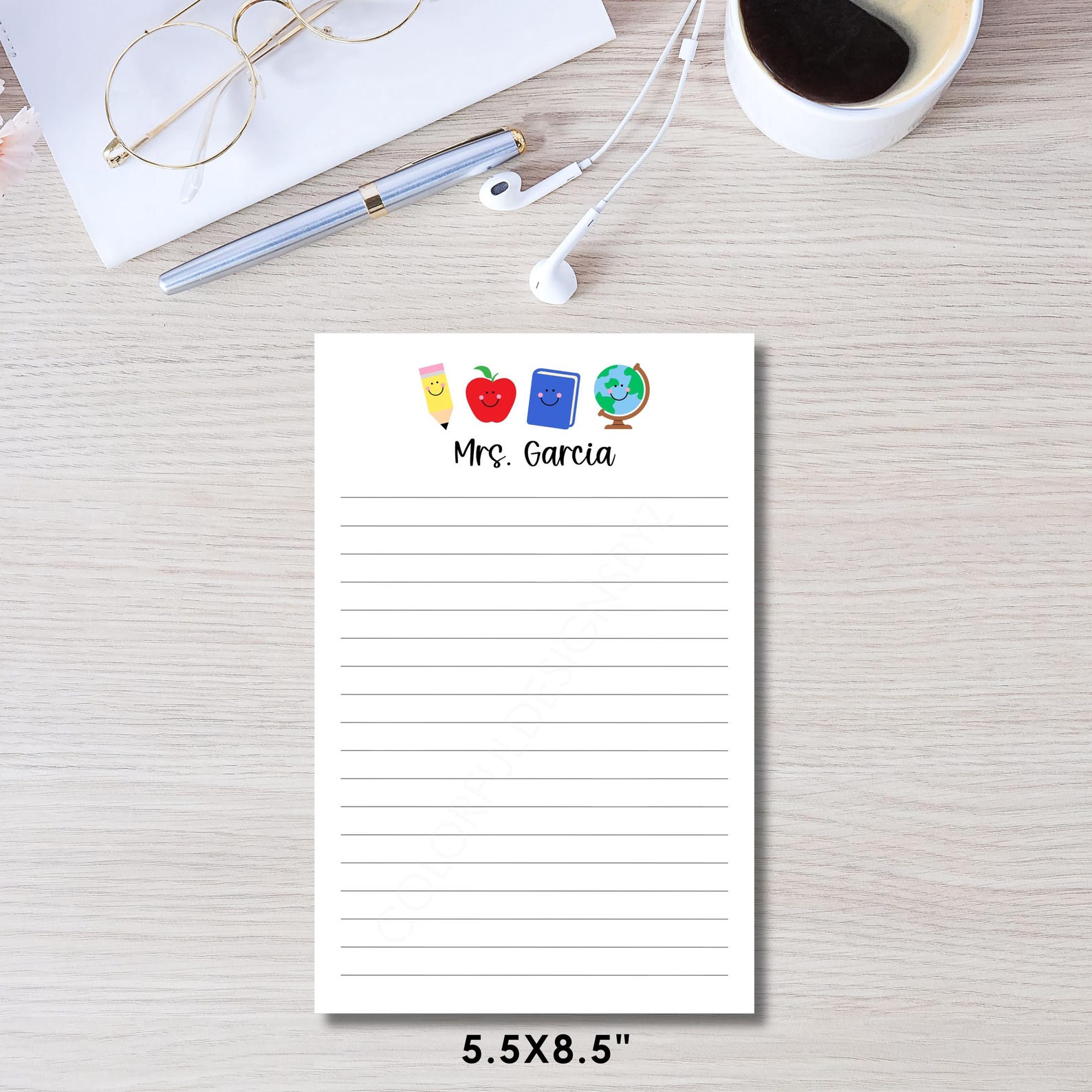 Personalized Teacher Notepad Custom Name Lined or Unlined Gift - Etsy