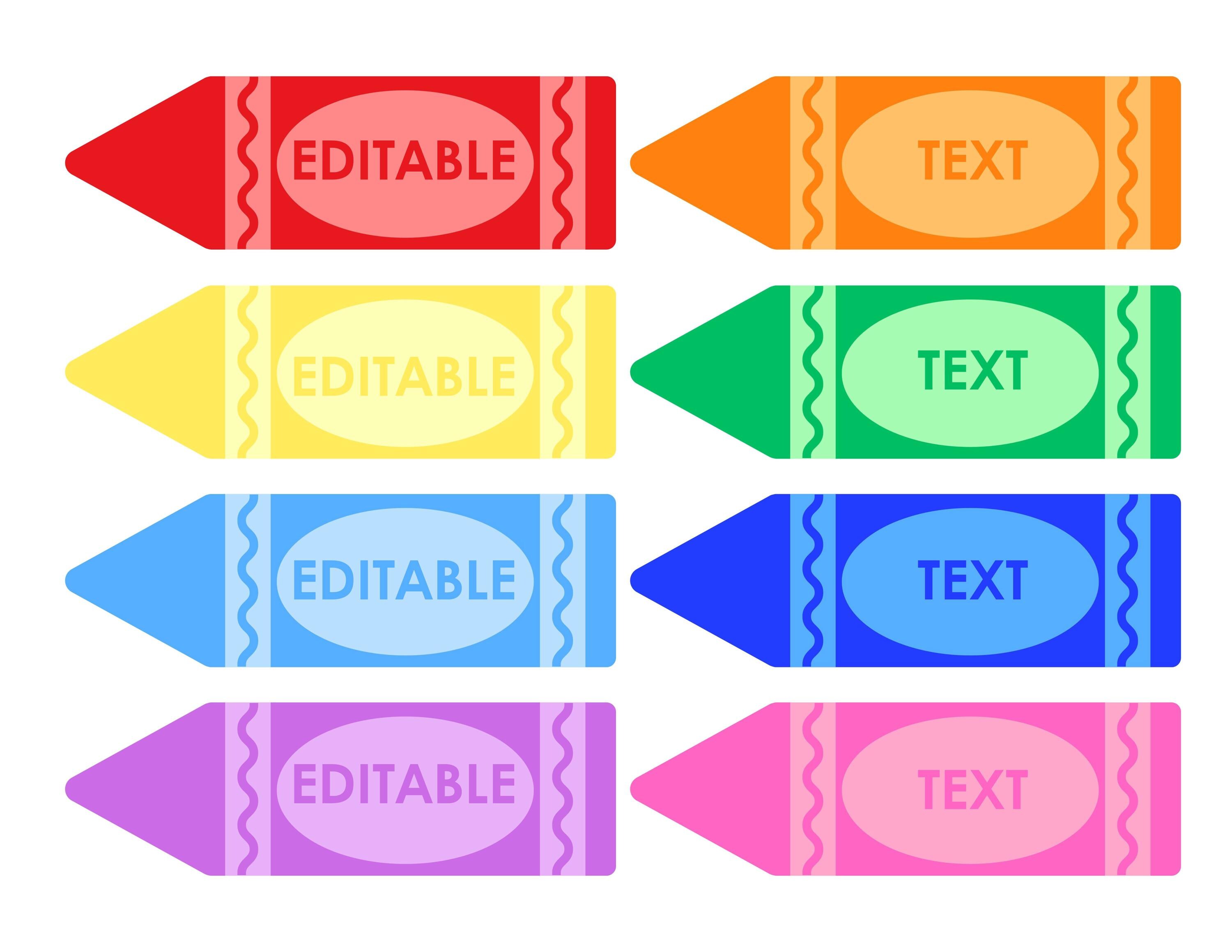 Editable Crayon Labels | Classroom Name Tags, Kids Organization, Back ...