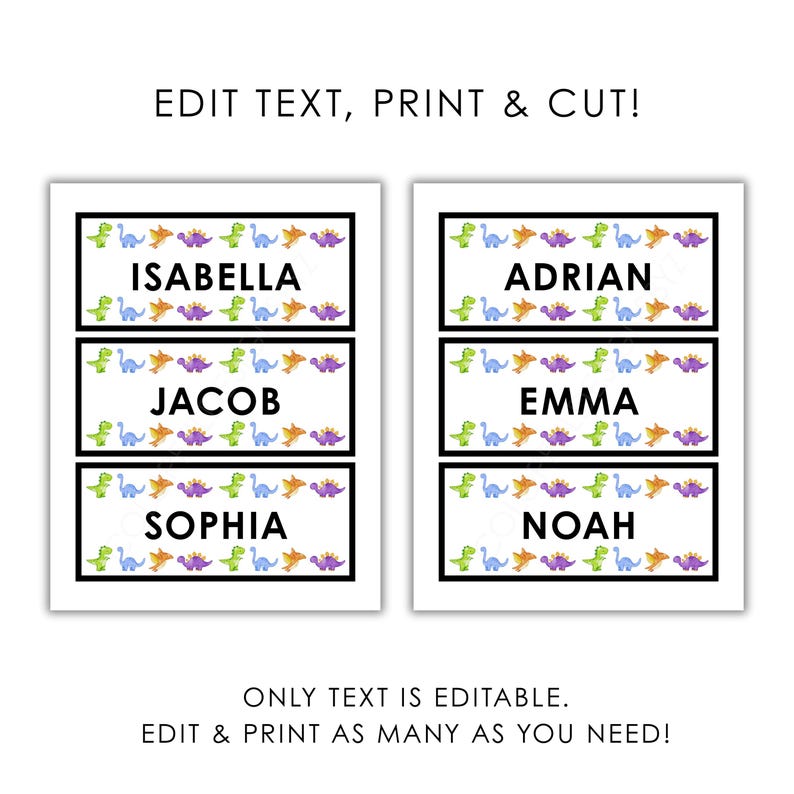 Editable Classroom Labels Printable | Dinosaur Theme | 3 Sizes - Etsy ...