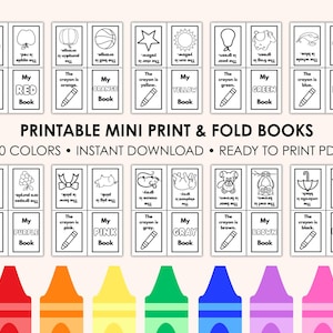 Color Word Mini Book Coloring Pages – 10 Printable “My Color Book” Readers – PDF 8.5x11 – Learn Colors for Preschool – Foldable Color Books