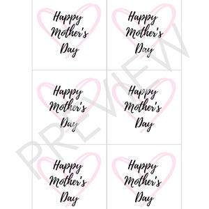 Afdrukbare Moederdagcadeaukaartjes | Labels voor Moederdag | Bewerkbare Moederdaglabels | Direct downloaden | DIY Moederdagstickers